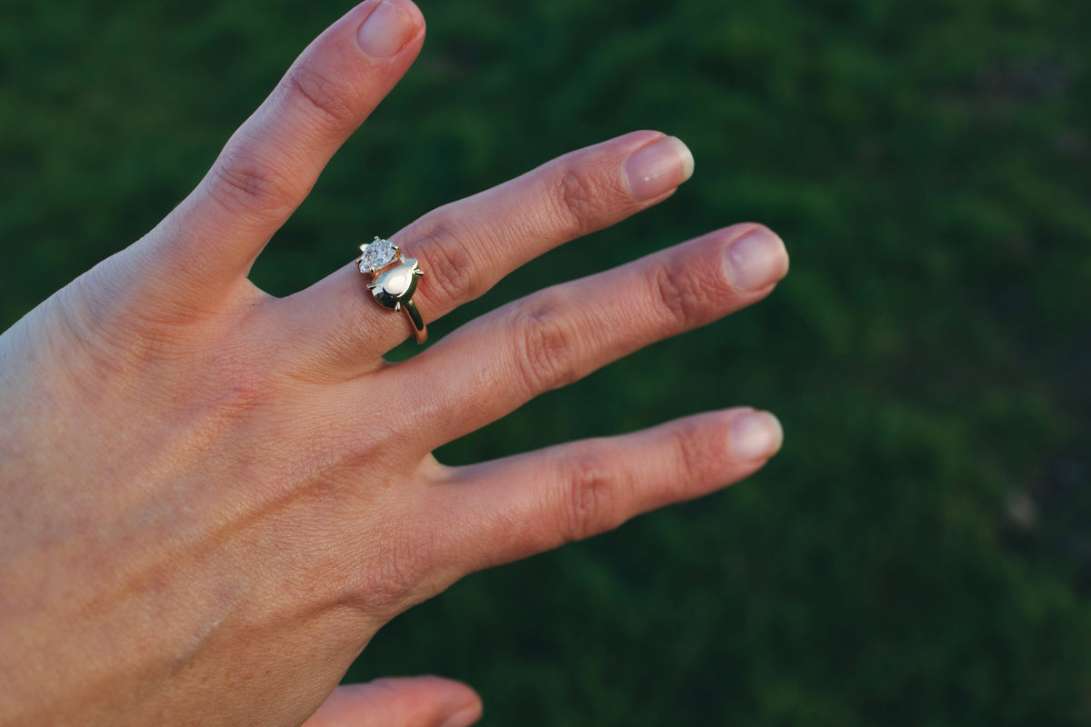 Double Pear Diamond Ring