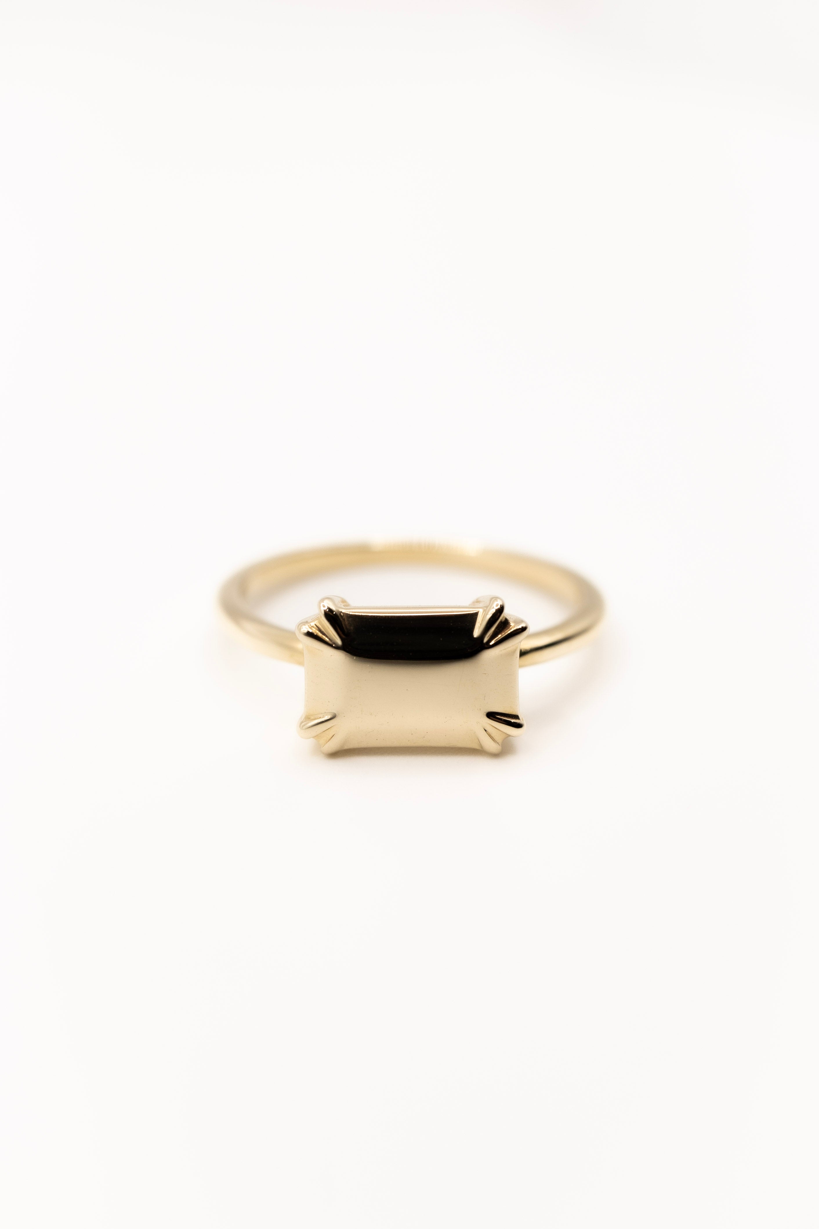 Emerald Cut Solid Gold Ring Design