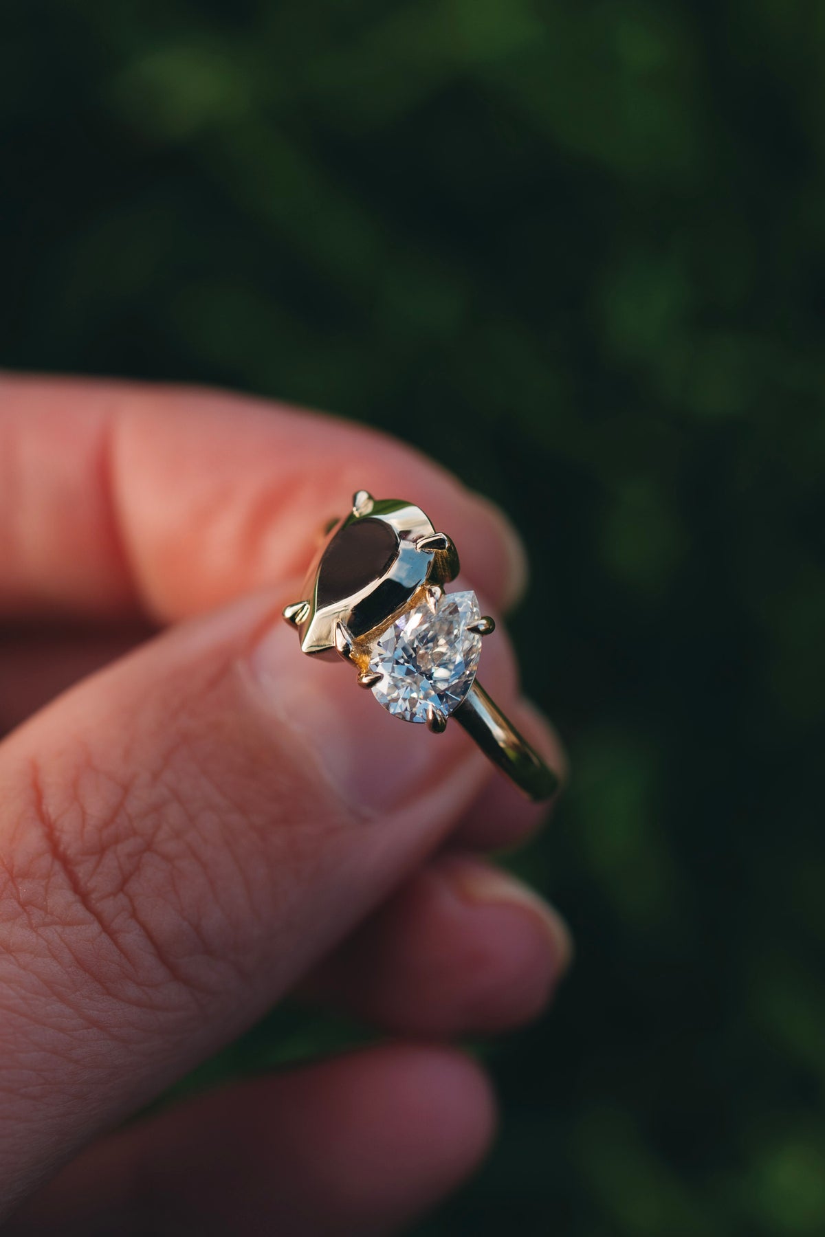 Double Pear Diamond Ring