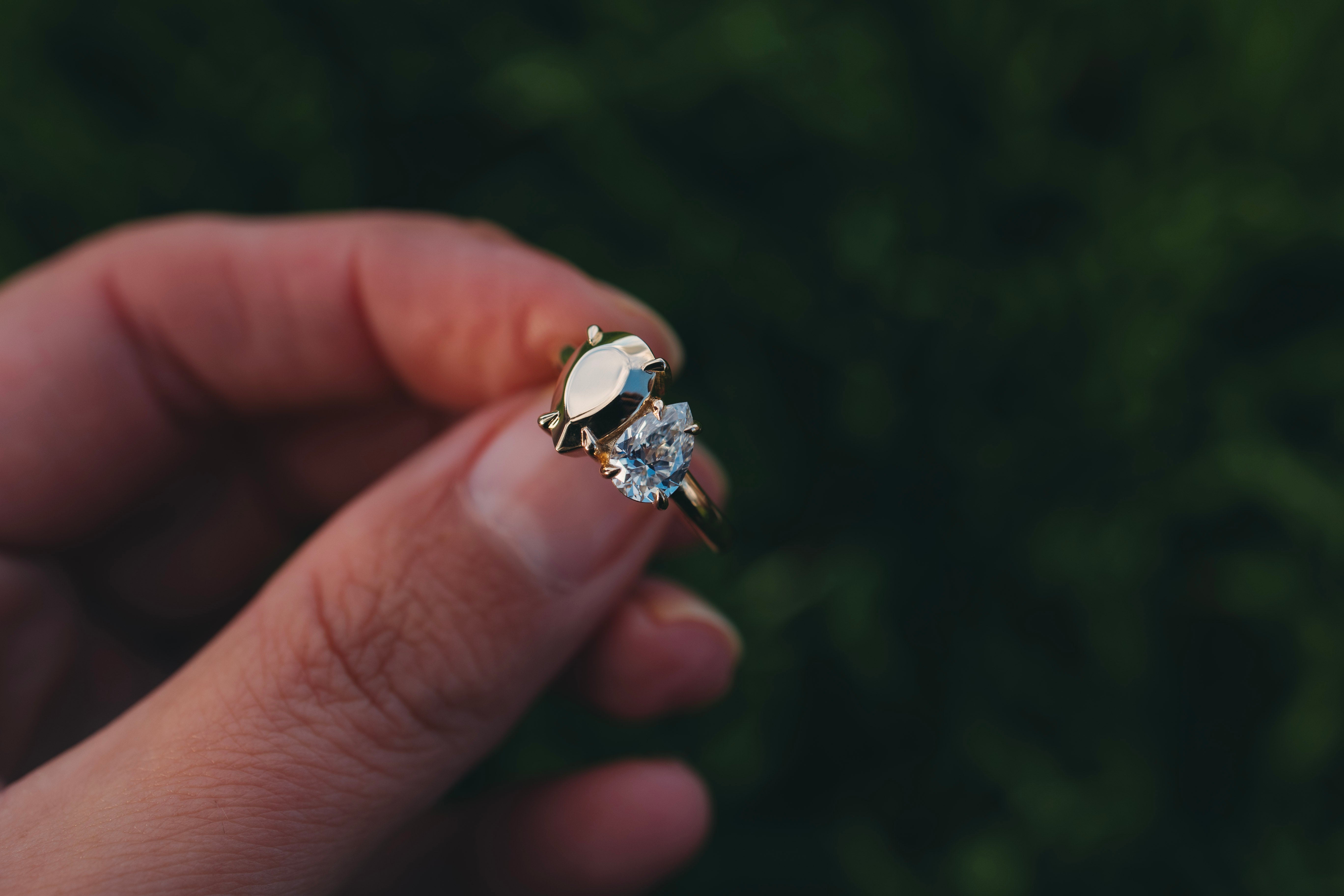 Double Pear Diamond Ring