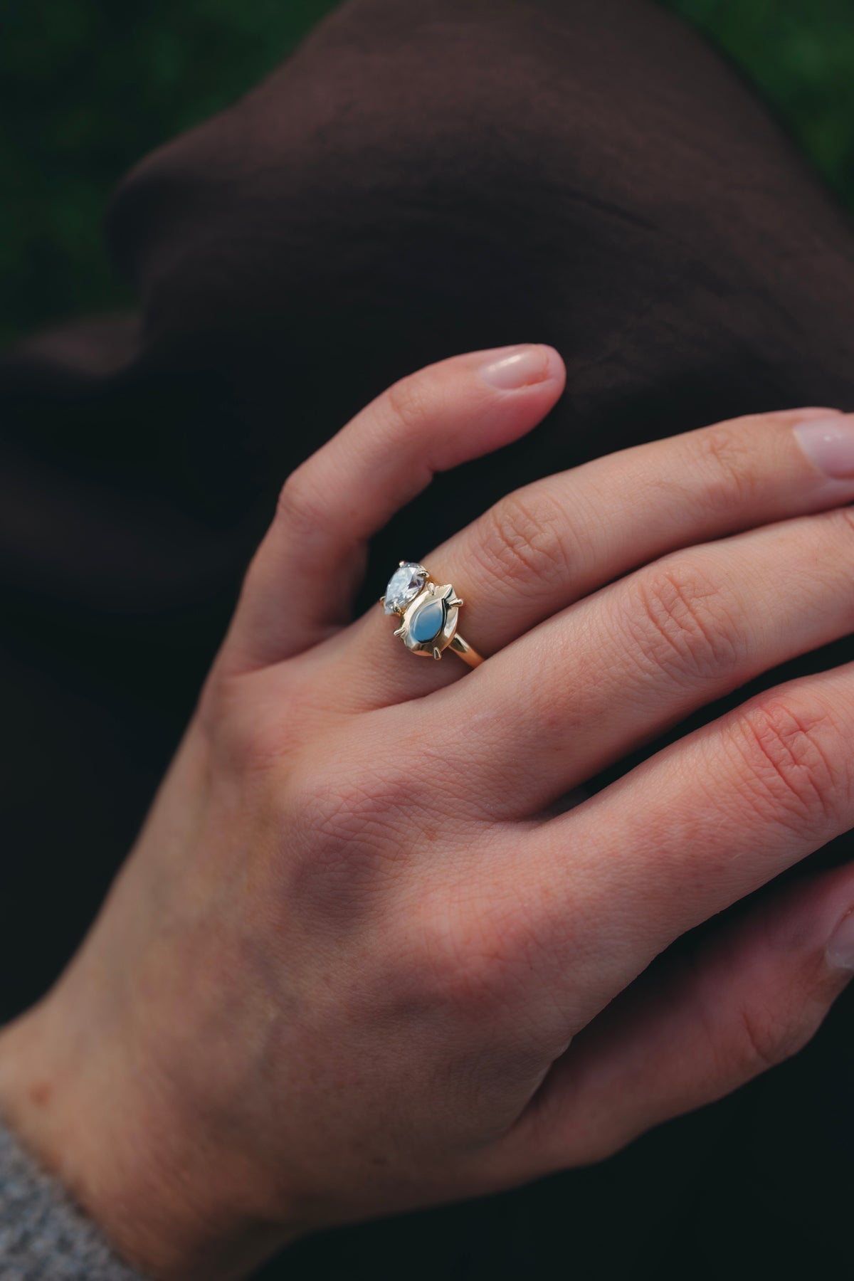 Double Pear Diamond Ring