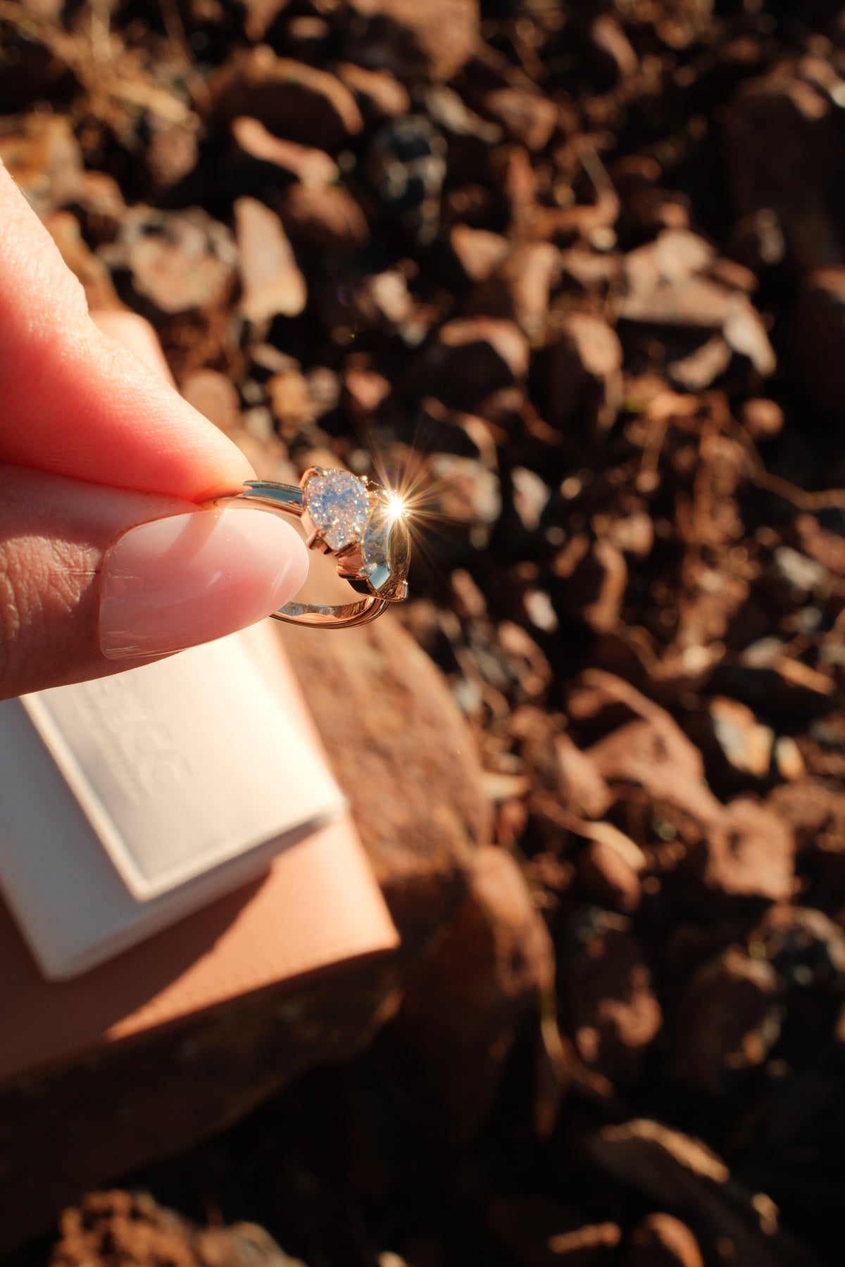 Double Pear Diamond Ring