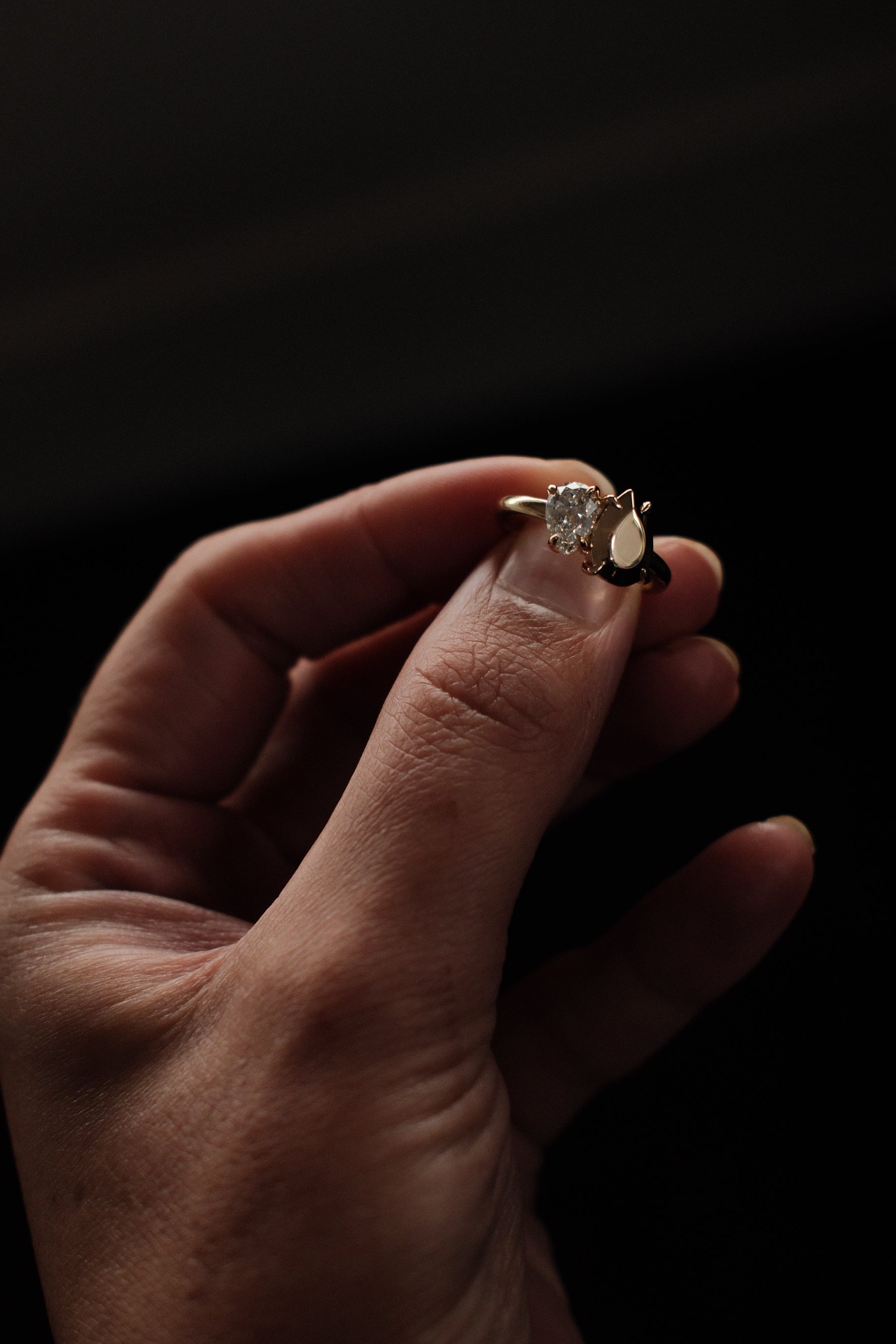 Double Pear Diamond Ring
